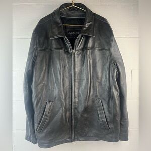Christian Reed Distressed Black Leather Jacket, 2XL